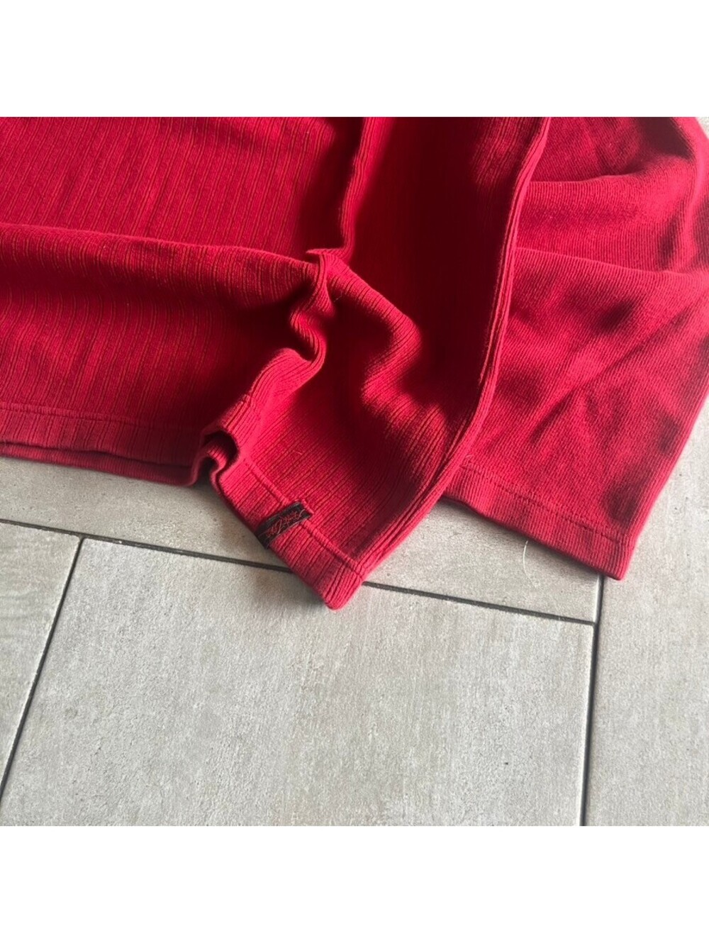 Point Zero Red Ribbed Crewneck Sweatshirt Size Large - Picture 4 of 9